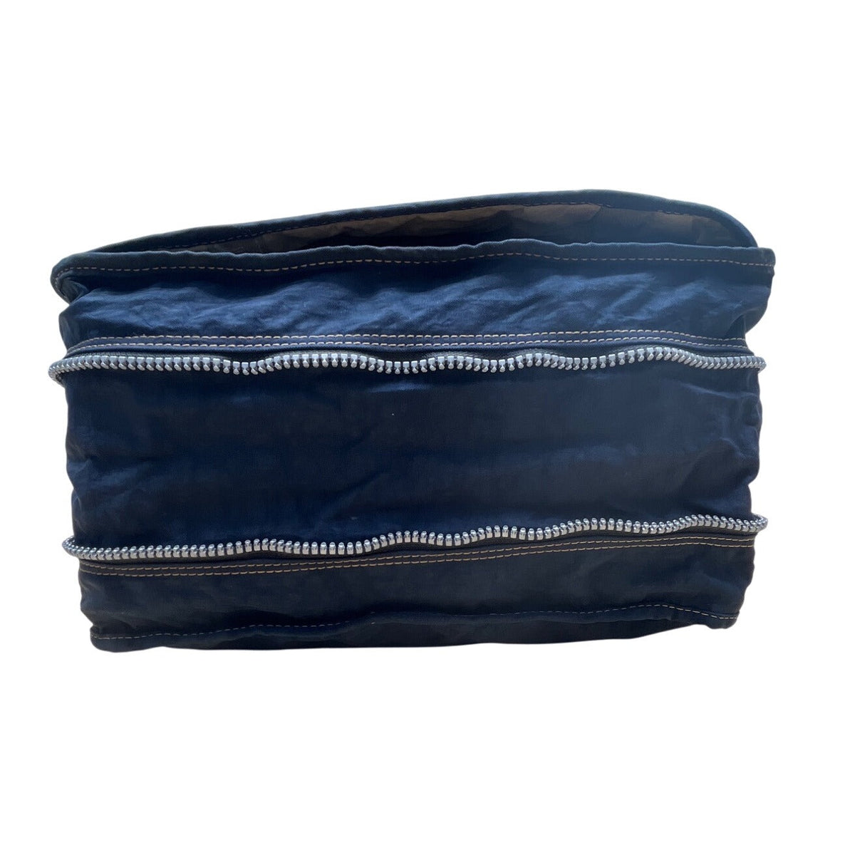 Kipling Navy Blue Nylon With Adjustable Strap Zippered Expandable Crossbody Bag