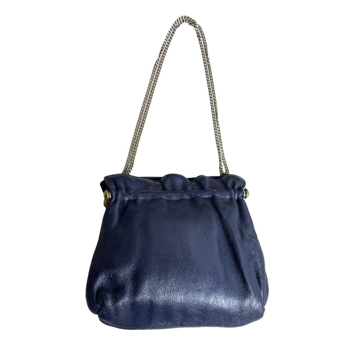 Unbranded Women's Blue  Godltone Metal Kiss lock Evening Purse Sz S
