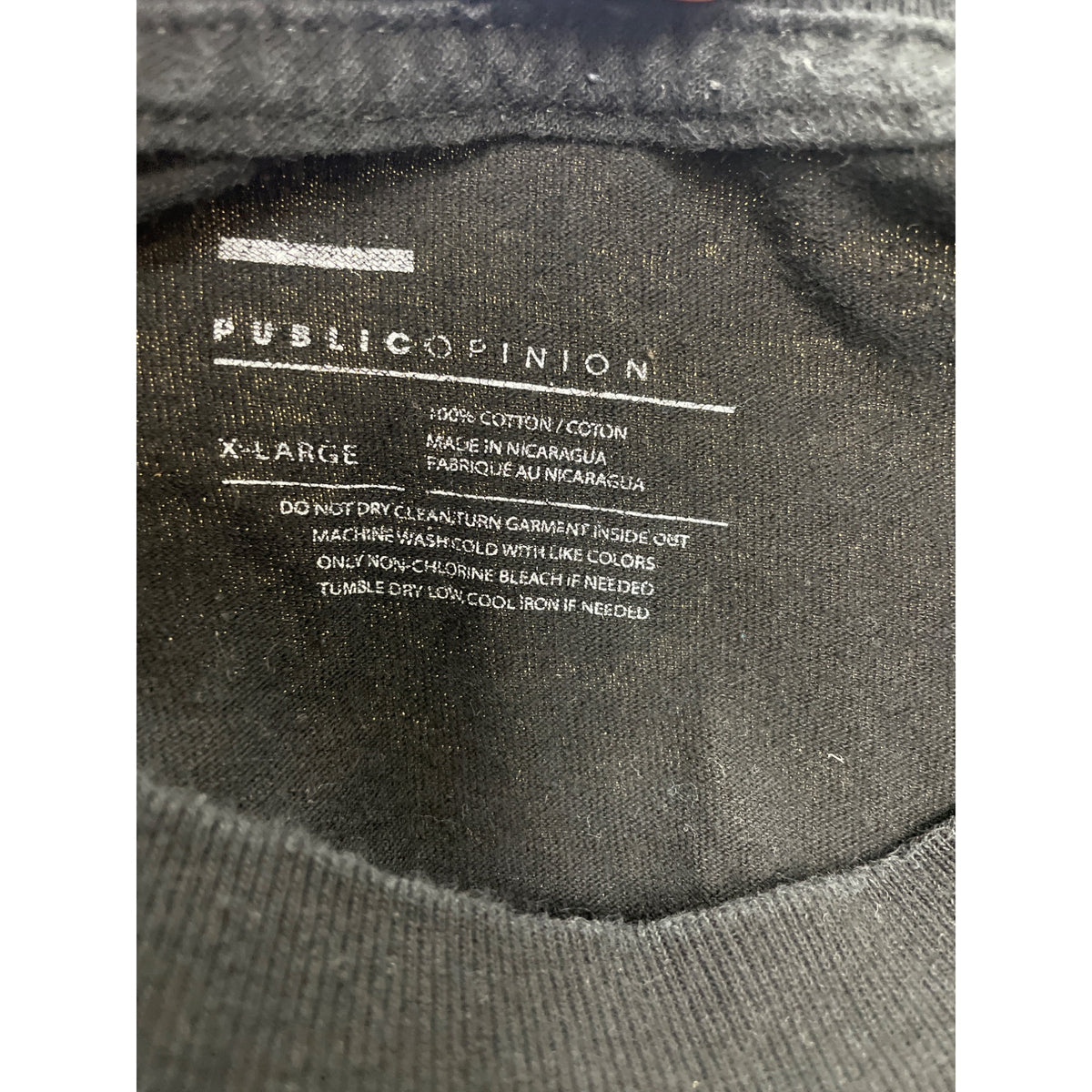 Public Opinion Mens Black Cotton Long Sleeve Shirt Neon Rose Graphic XL