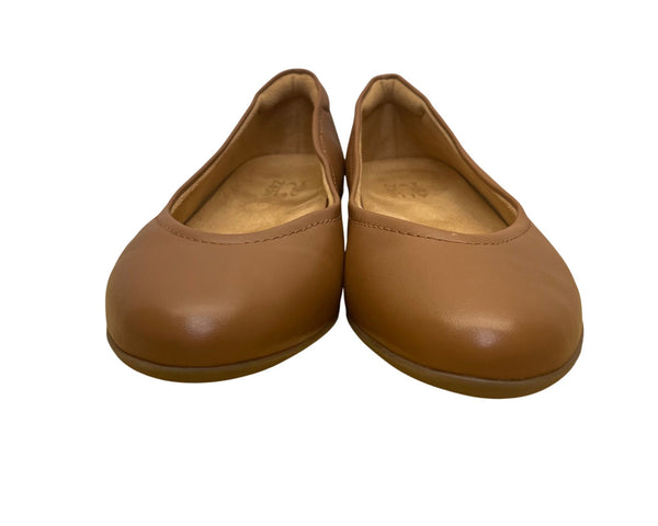 Naturalizer Women’s Brown Leather Cushioned Slip-On Vivienne Ballet Flats Sz 10M