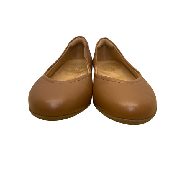 Naturalizer Women’s Brown Leather Cushioned Slip-On Vivienne Ballet Flats Sz 10M