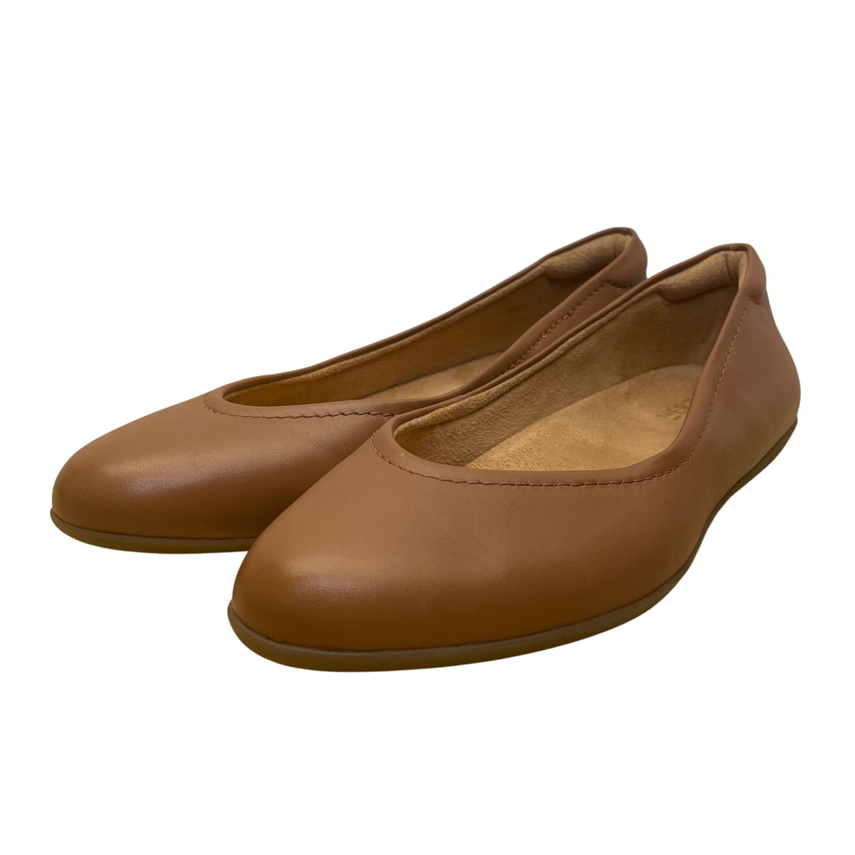 Naturalizer Women’s Brown Leather Cushioned Slip-On Vivienne Ballet Flats Sz 10M