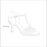 Giorgio Women’s Argento & Antracite Strappy Stiletto Heel Sandals Sz 8 US