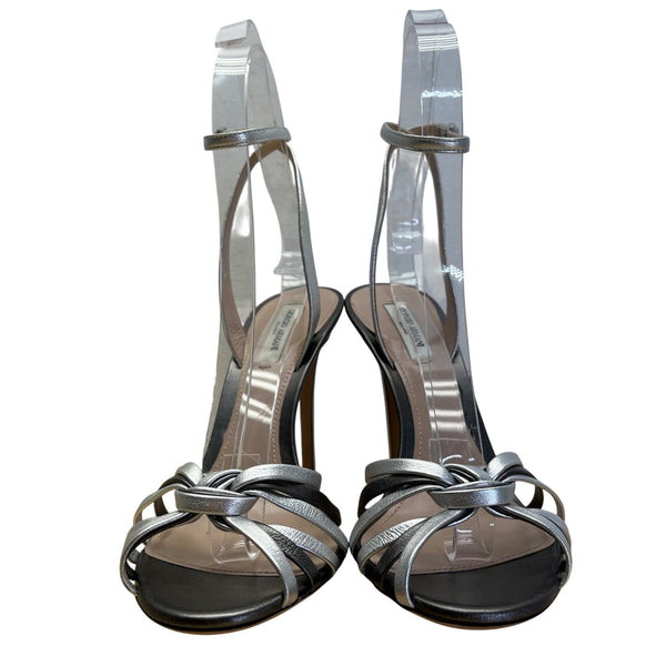 Giorgio  Women’s Argento & Antracite Strappy Stiletto Heel Sandals Sz 8 US