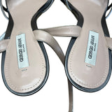 Giorgio Women’s Argento & Antracite Strappy Stiletto Heel Sandals Sz 8 US