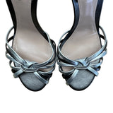 Giorgio Women’s Argento & Antracite Strappy Stiletto Heel Sandals Sz 8 US