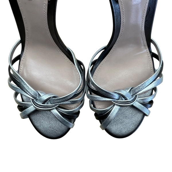 Giorgio Women’s Argento & Antracite Strappy Stiletto Heel Sandals Sz 8 US