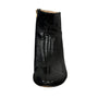 Dear Frances Womens Black Patent Leather Ankle Boots With Gold Side Zipper Size 37