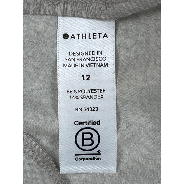 Athleta Venture Printed Pant Sz 12 Gray Jogger Drawstring Zip Pockets - New