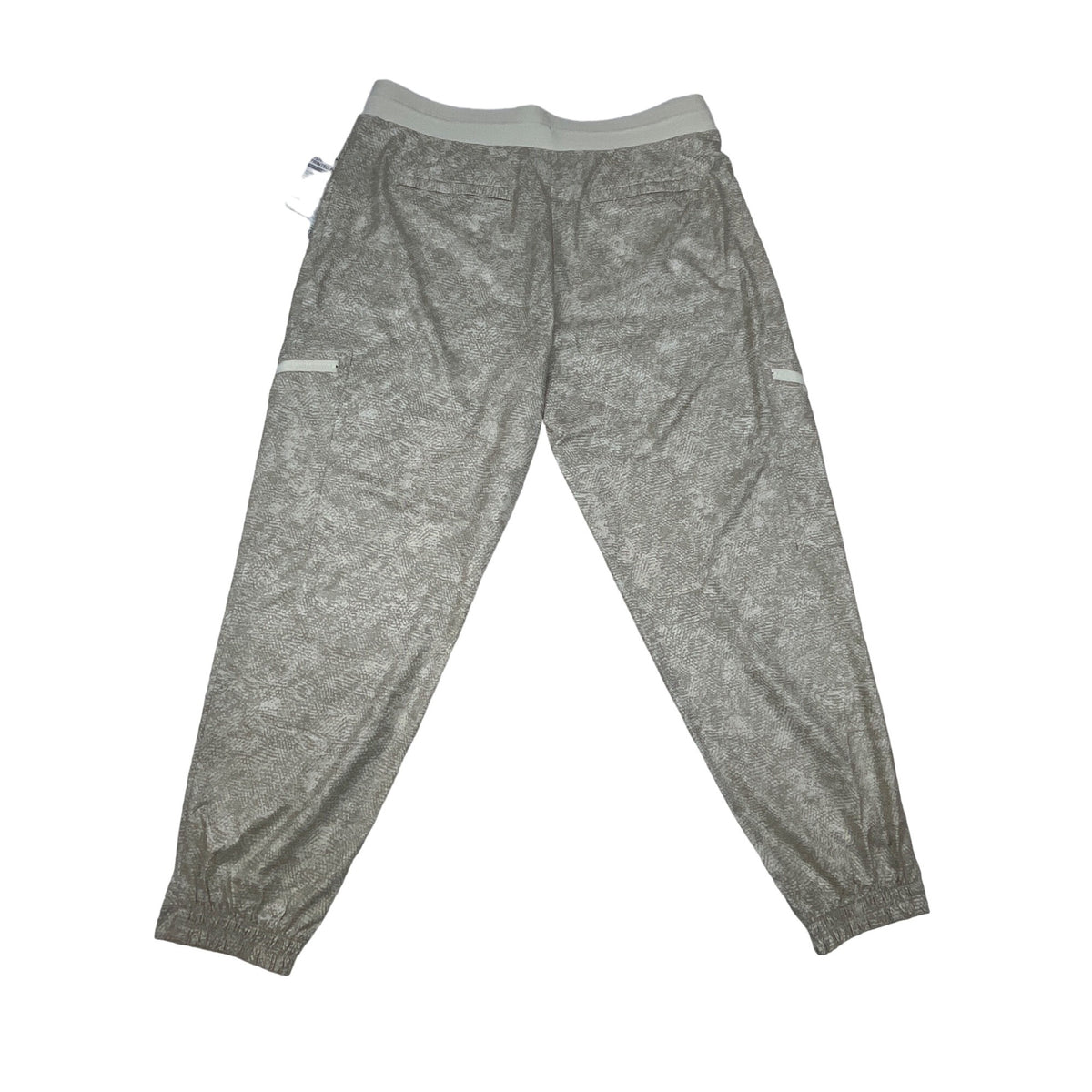 Athleta Venture Printed Pant Sz 12 Gray Jogger Drawstring Zip Pockets - New