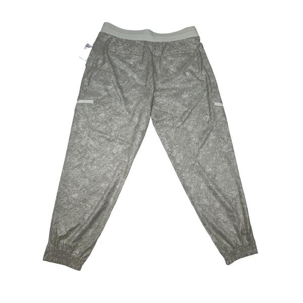 Athleta Venture Printed Pant Sz 12 Gray Jogger Drawstring Zip Pockets - New