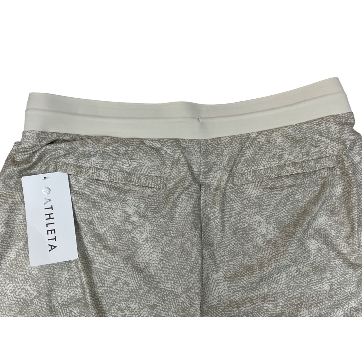 Athleta Venture Printed Pant Sz 12 Gray Jogger Drawstring Zip Pockets - New