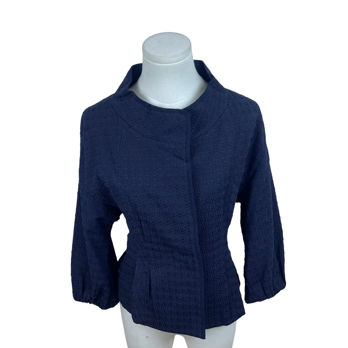 Time Postmodern Women's Navy Textured Jacket Elegant Style