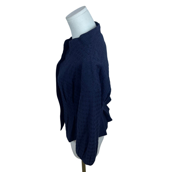 Time Postmodern Women's Navy Textured Jacket Elegant Style