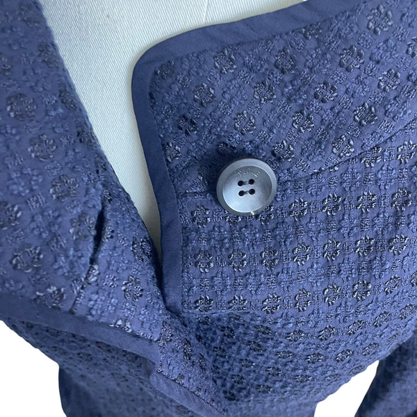 Time Postmodern Women's Navy Textured Jacket Elegant Style