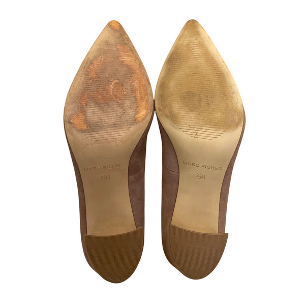 Marc Fisher Women’s Rose Suede Pointed Toe Caitlin Block Heel Pumps Size 7.5