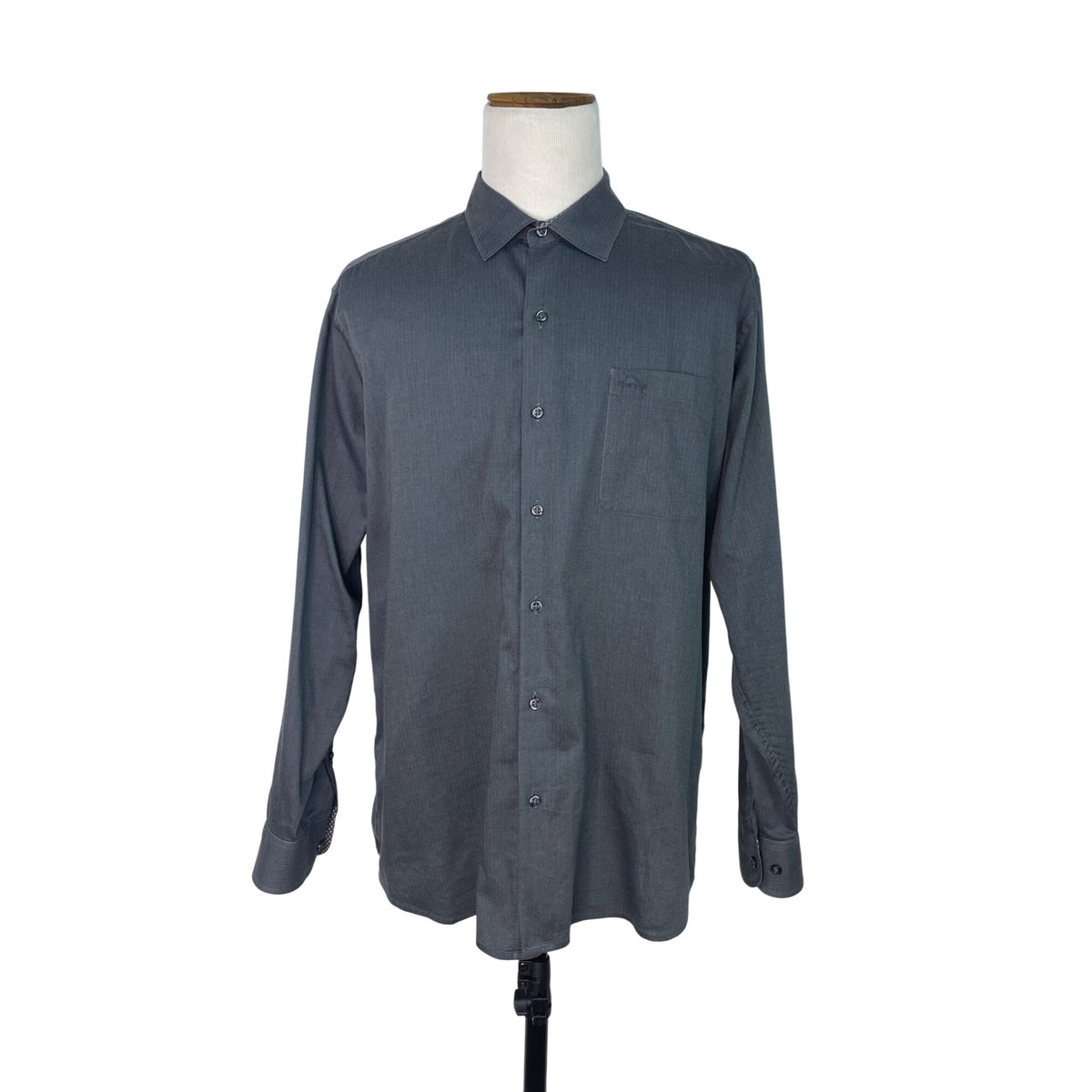 Tommy Bahama  Mens Gray Long-Sleeve Button-Up Shirt With Pocket Size L