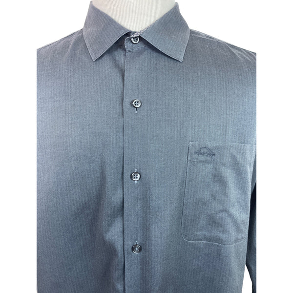 Tommy Bahama  Mens Gray Long-Sleeve Button-Up Shirt With Pocket Size L