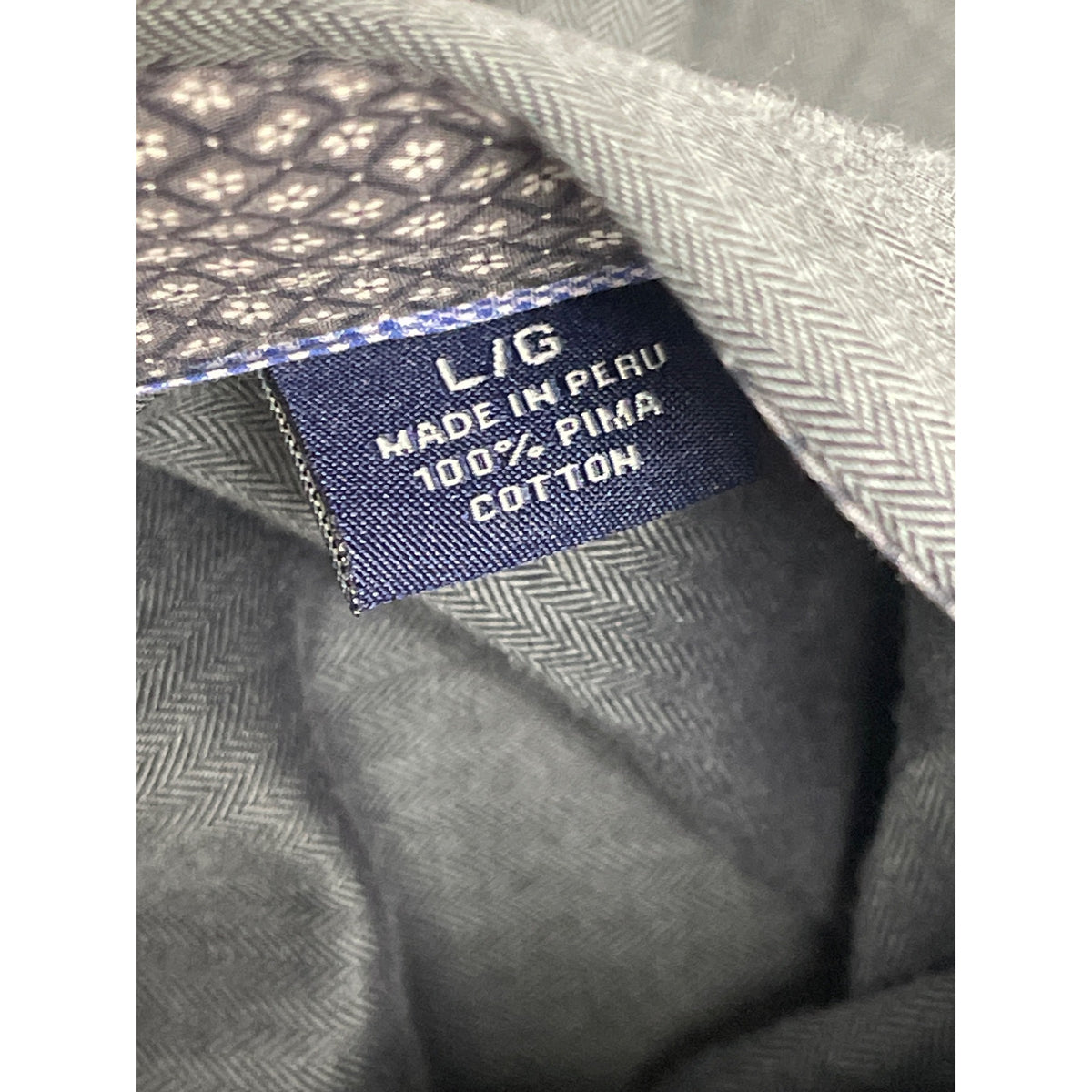 Tommy Bahama  Mens Gray Long-Sleeve Button-Up Shirt With Pocket Size L