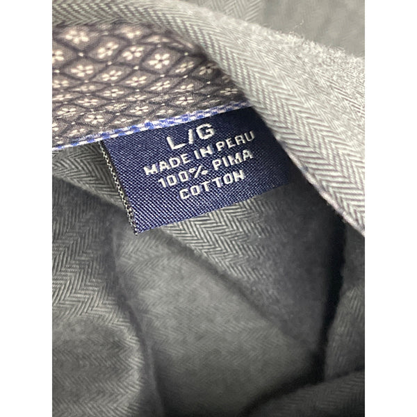 Tommy Bahama  Mens Gray Long-Sleeve Button-Up Shirt With Pocket Size L