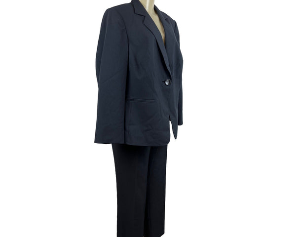 Emily Womens Washable 2pc Suit Set Gray Pinstripe Blazer & Trousers Size 14W-New