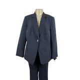 Emily Womens Washable 2pc Suit Set Gray Pinstripe Blazer & Trousers Size 14W-New