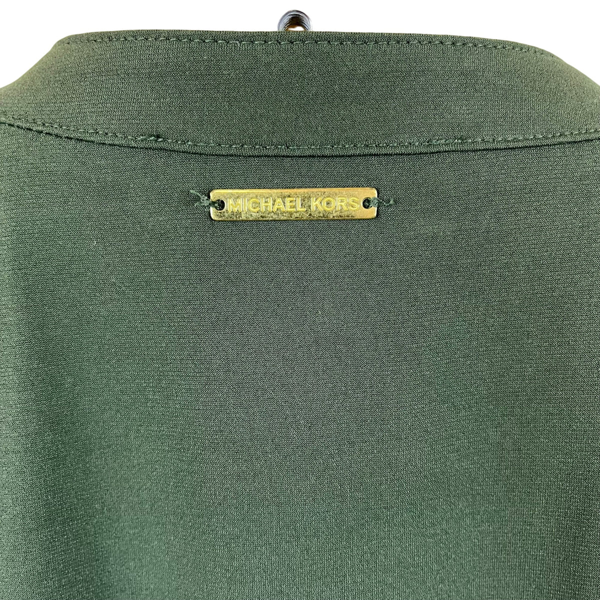 Michael Kors Womens Green Sleeveless Tie Neck Ruffle Hem Casual Dress Size M