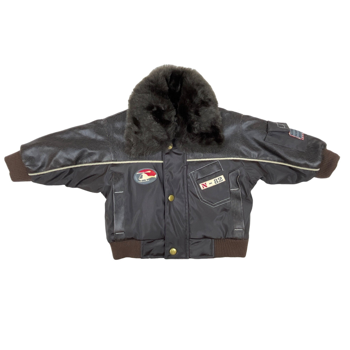 Kid Connection Youth Boy's Brown Aviatior Pilot Jacket Sz 12M