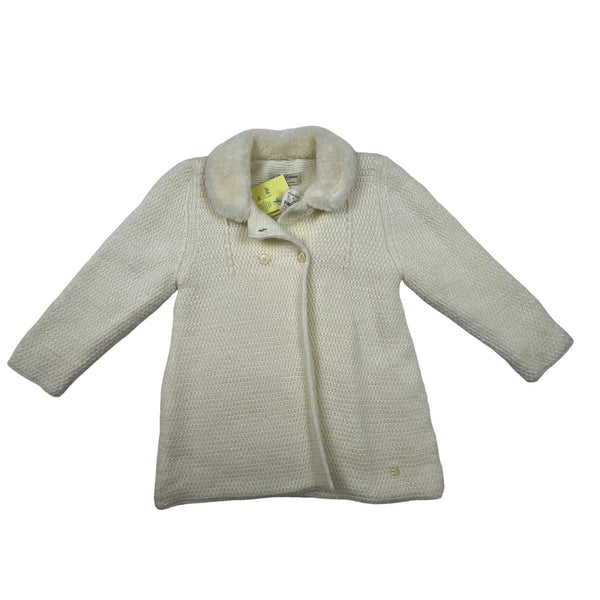 Pili Carrera Youth Girl Beige Knitted Cardigan Sweater Size 3