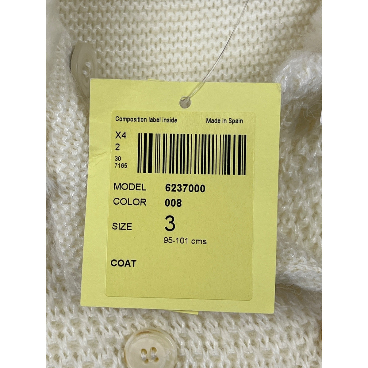 Pili Carrera Youth Girl Beige Knitted Cardigan Sweater Size 3