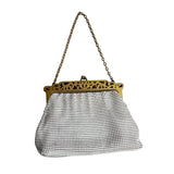 Vintage Whiting & Davis Co Women's White Alumesh Evening Purse Size S