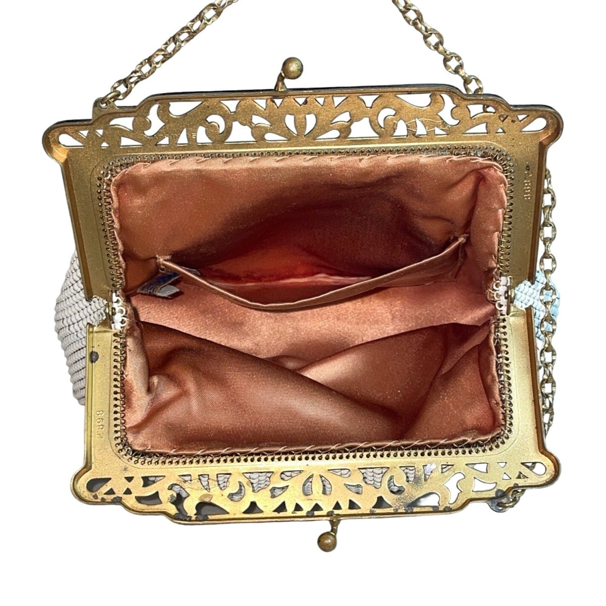 Vintage Whiting & Davis Co Women's White Alumesh Evening Purse Size S