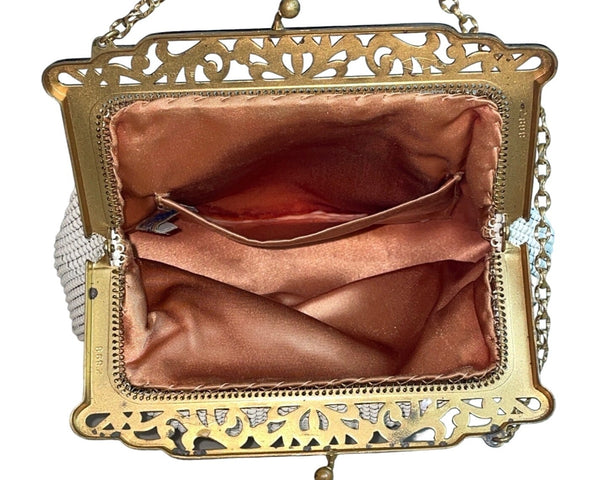 Vintage Whiting & Davis Co Women's White Alumesh Evening Purse Size S