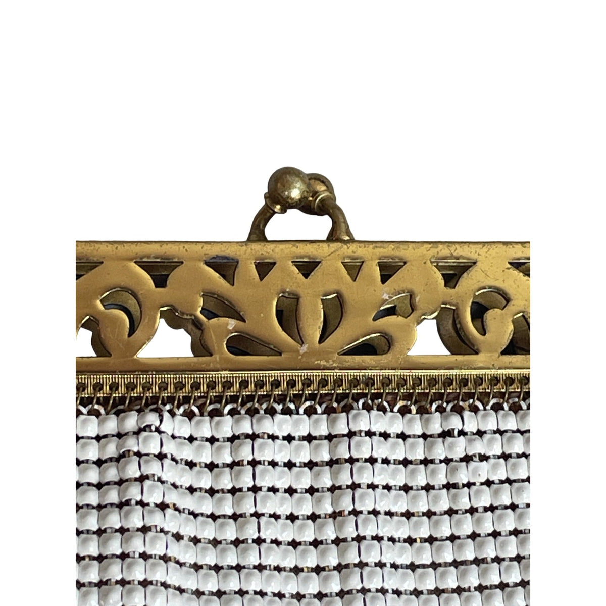 Vintage Whiting & Davis Co Women's White Alumesh Evening Purse Size S