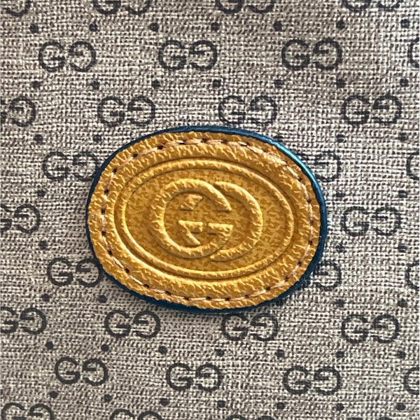 Gucci controllafo Women's Tan Brown Mickey Mouse Graphic Bucket Bag Sz M