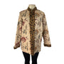 Laura Ashley Women's Beige Long Sleeve Jacket With Multicolor Floral Print Sz PL