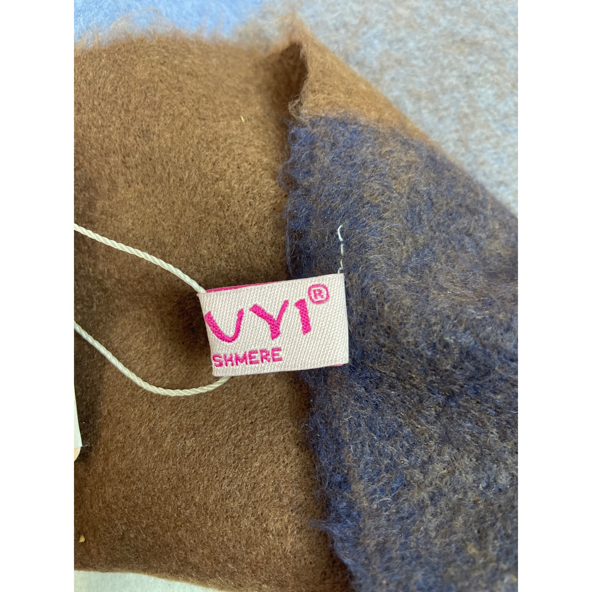 Unisex One Size Famuyi Cashmere Blue Brown White Plaid Shawls New