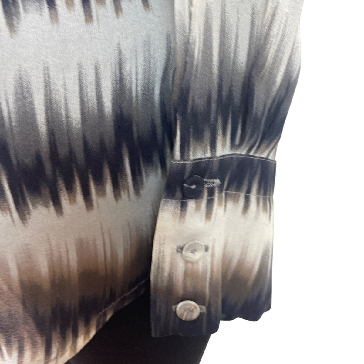 Bcbg Maxazria Womens Multicolor Patterned Long Sleeve Buttoned-Back Blouse Sz M