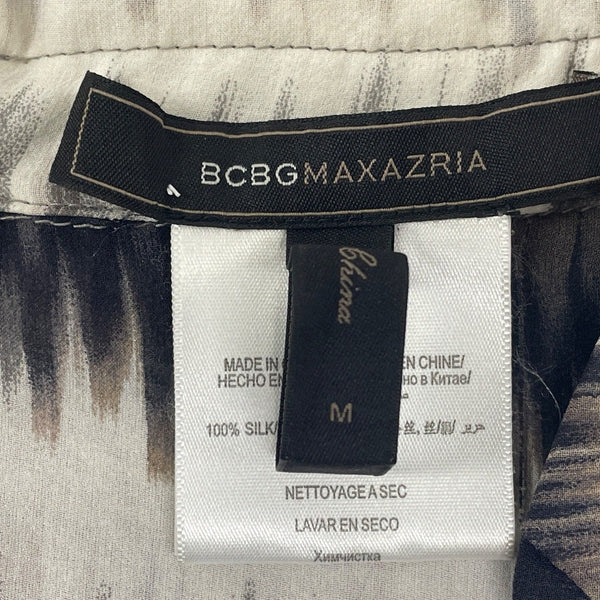 Bcbg Maxazria Womens Multicolor Patterned Long Sleeve Buttoned-Back Blouse Sz M