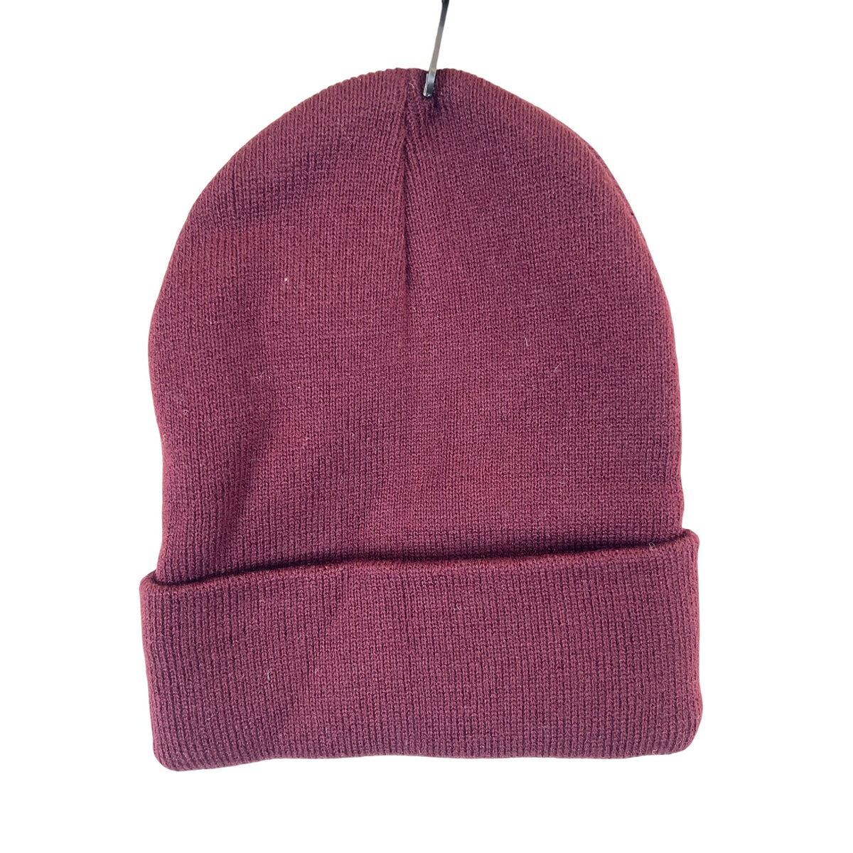 Knocker Mens Burgundy Knit Winter Beanie Hat Warm Stretchable Cuffed Style One Size