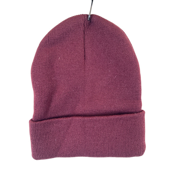 Knocker Mens Burgundy Knit Winter Beanie Hat Warm Stretchable Cuffed Style One Size