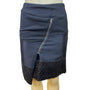 Dennis Merotto Womens Black Textured Hem Asymmetrical Zip Pencil Skirt Size 4