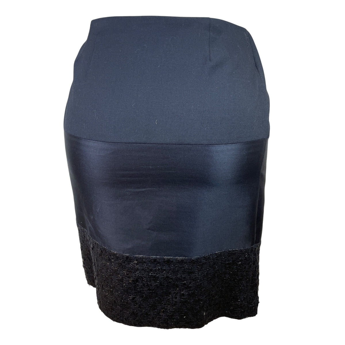 Dennis Merotto Womens Black Textured Hem Asymmetrical Zip Pencil Skirt Size 4