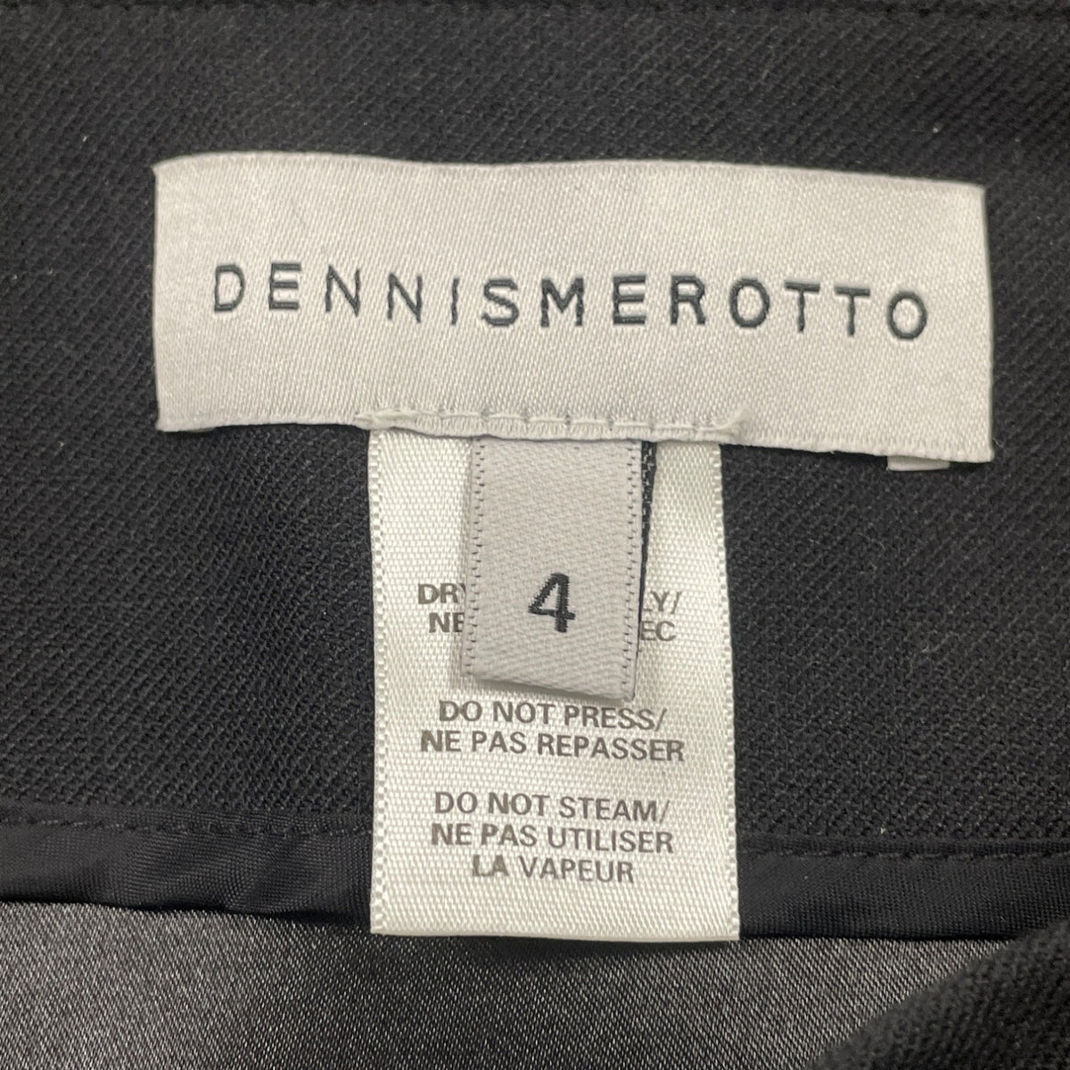 Dennis Merotto Womens Black Textured Hem Asymmetrical Zip Pencil Skirt Size 4