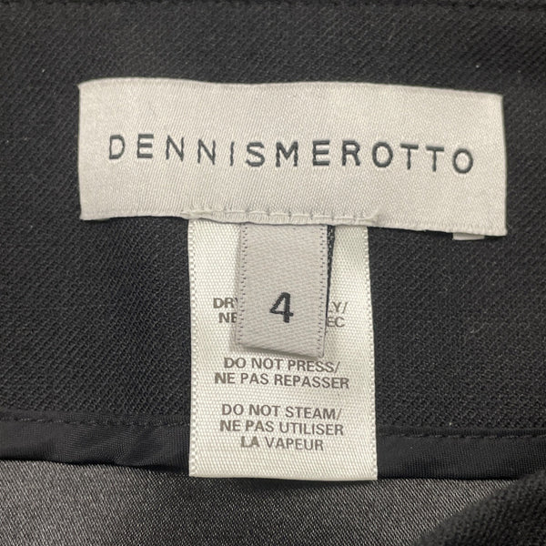 Dennis Merotto Womens Black Textured Hem Asymmetrical Zip Pencil Skirt Size 4