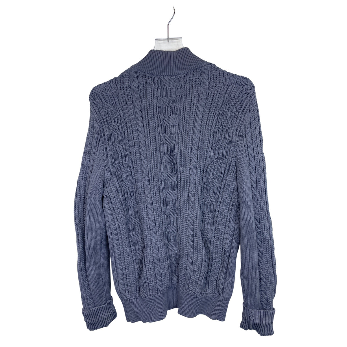 Banana Republic Mens Gray Cable Knit Cotton Full Zip Cardigan Sweater Large