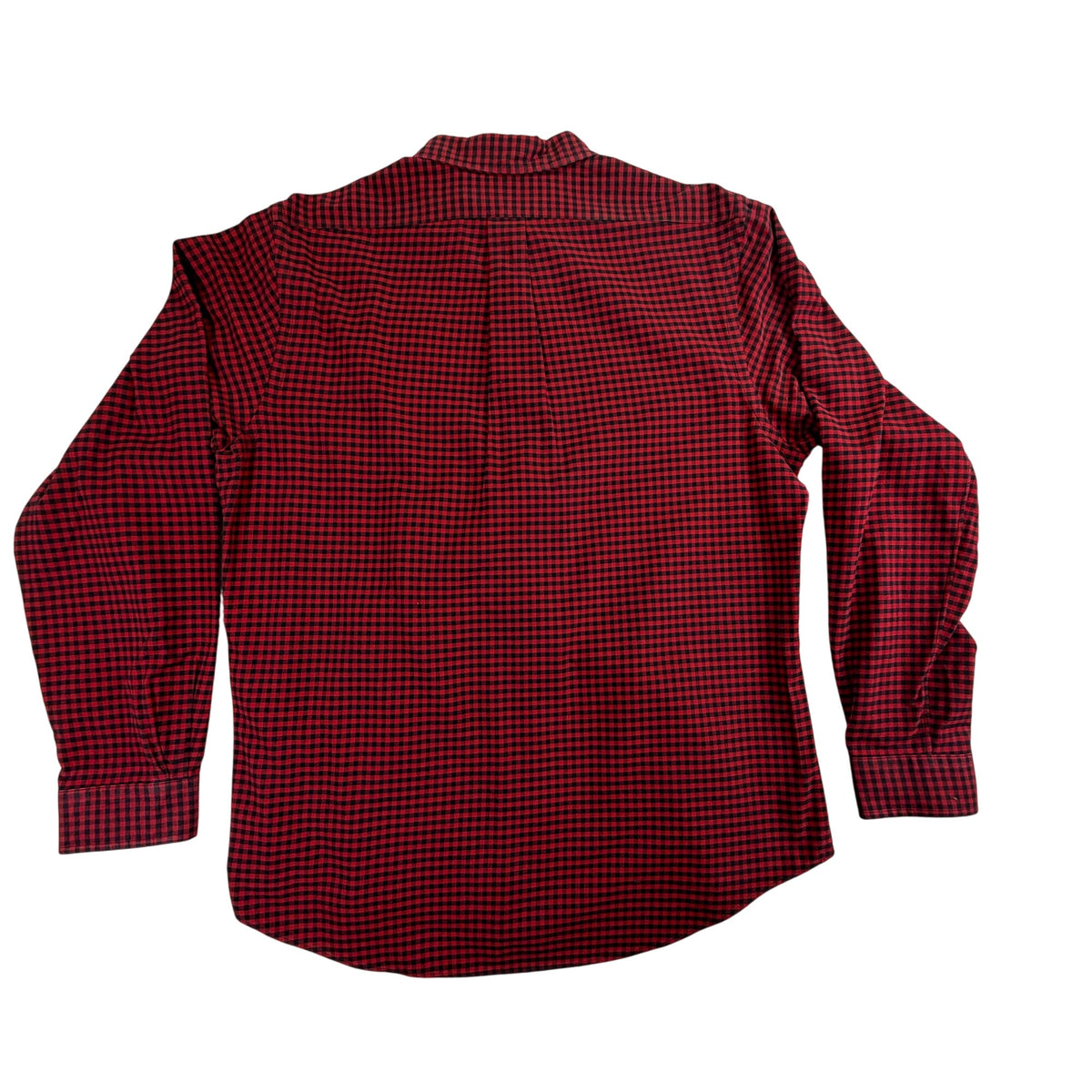 Ralph Lauren Mens Red Black Button-Up Gingham Shirt Long Sleeves Sz 17/XL