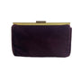 Estee Lauder Women's Wine Suede Metal Gold Tone Evening Clutch Sz S