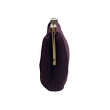 Estee Lauder Women's Wine Suede Metal Gold Tone Evening Clutch Sz S