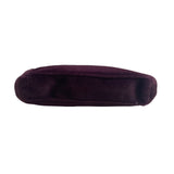 Estee Lauder Women's Wine Suede Metal Gold Tone Evening Clutch Sz S